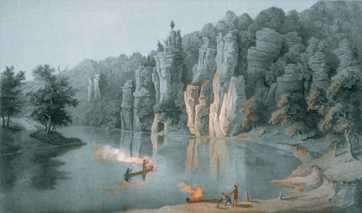 Bullard Rock ved New River, nær White Sulphur Springs, Giles County, 1858 af Edward Beyer