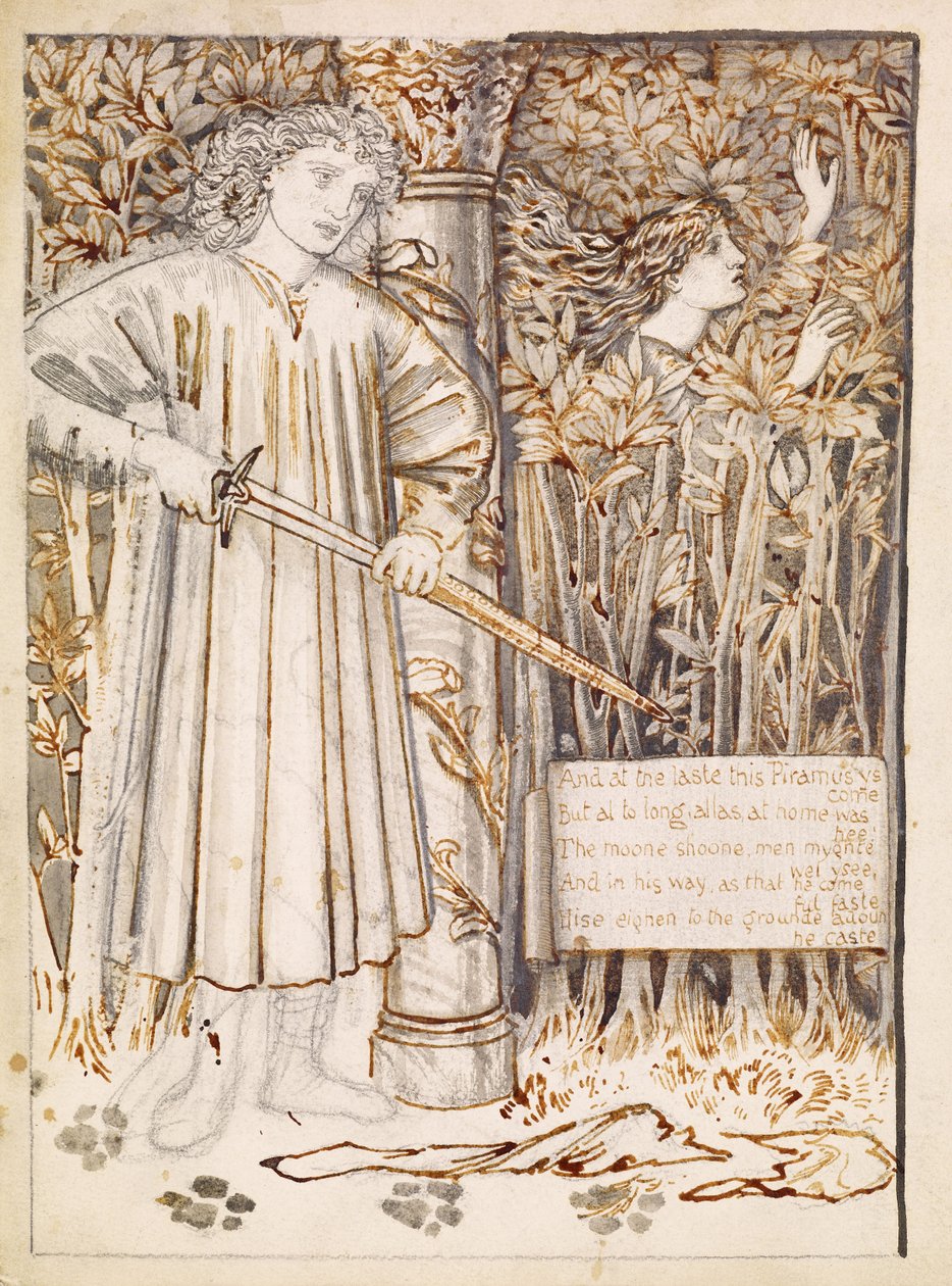 Pyramus og Thisbe af Edward Burne Jones