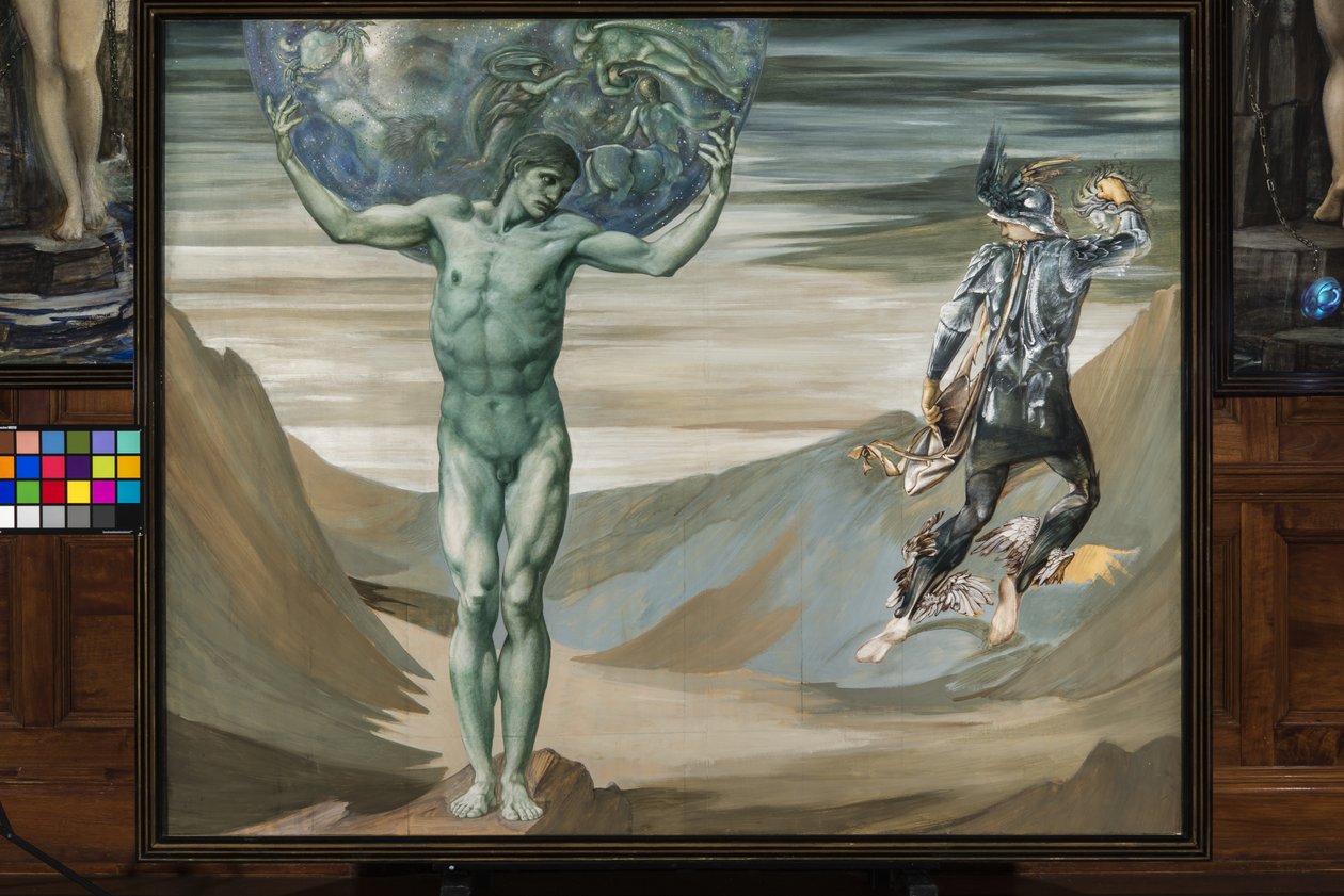 Atlas vendt til sten, ca. 1876 (gouache) af Edward Burne Jones