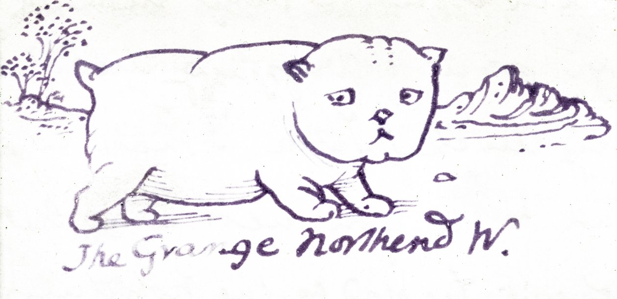 Forvirret hvalp (blæk på papir) af Edward Burne Jones
