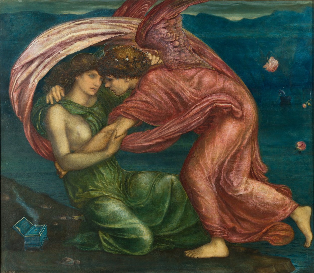 Cupid Deliving Psyche, 1867 (blandet medier) af Edward Burne Jones