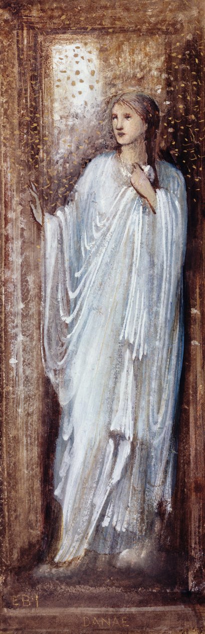 Danae (wc, gouache og guldfarve på papir) af Edward Burne Jones