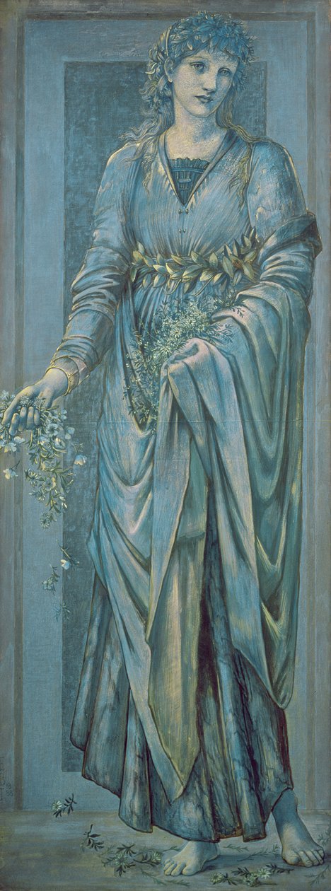 Flora (gouache og guldmaling på papir) af Edward Burne-Jones