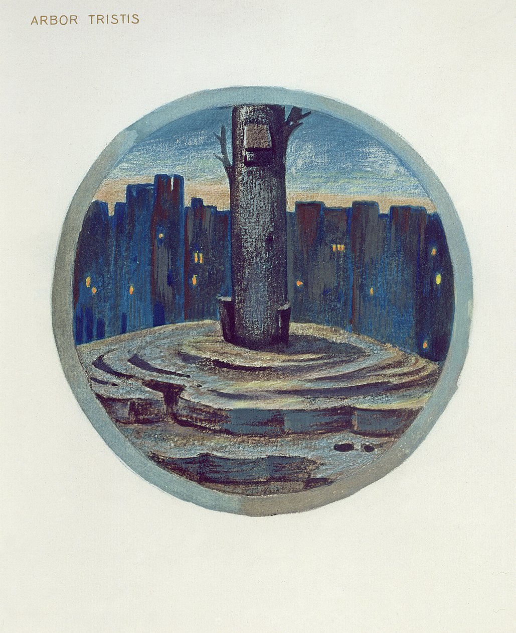 Illustration af en blomsterbog: XXVIII. Arbor Tristis, 1905 (litografi med gouache på papir) af Edward Burne Jones