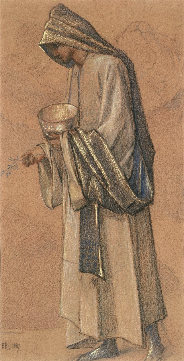Kong Balthazar, 1887 (farvet kridt og guld) af Edward Burne Jones