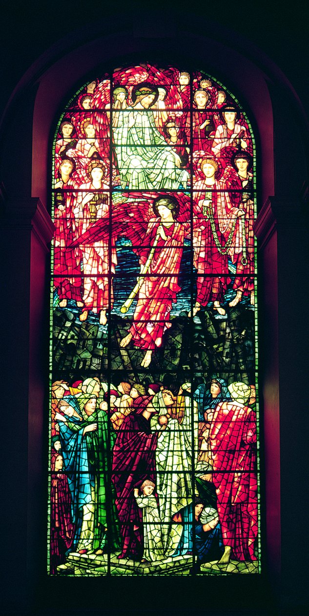 Sidste dom, vestvindue (farvet glas) af Edward Burne Jones