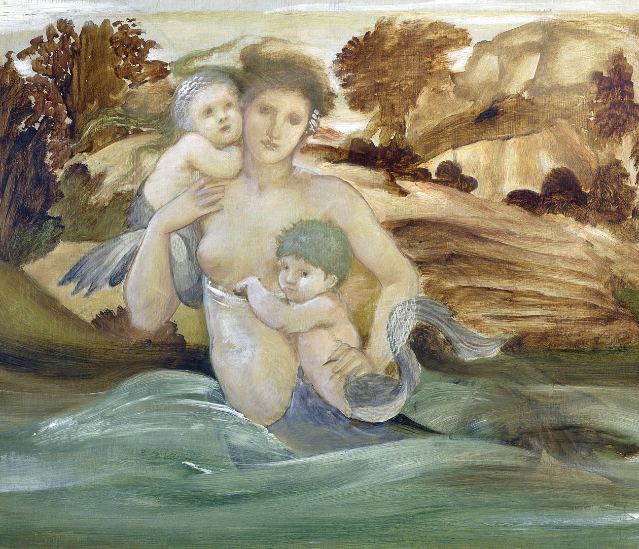 Havfrue med sit Afkom af Edward Burne Jones