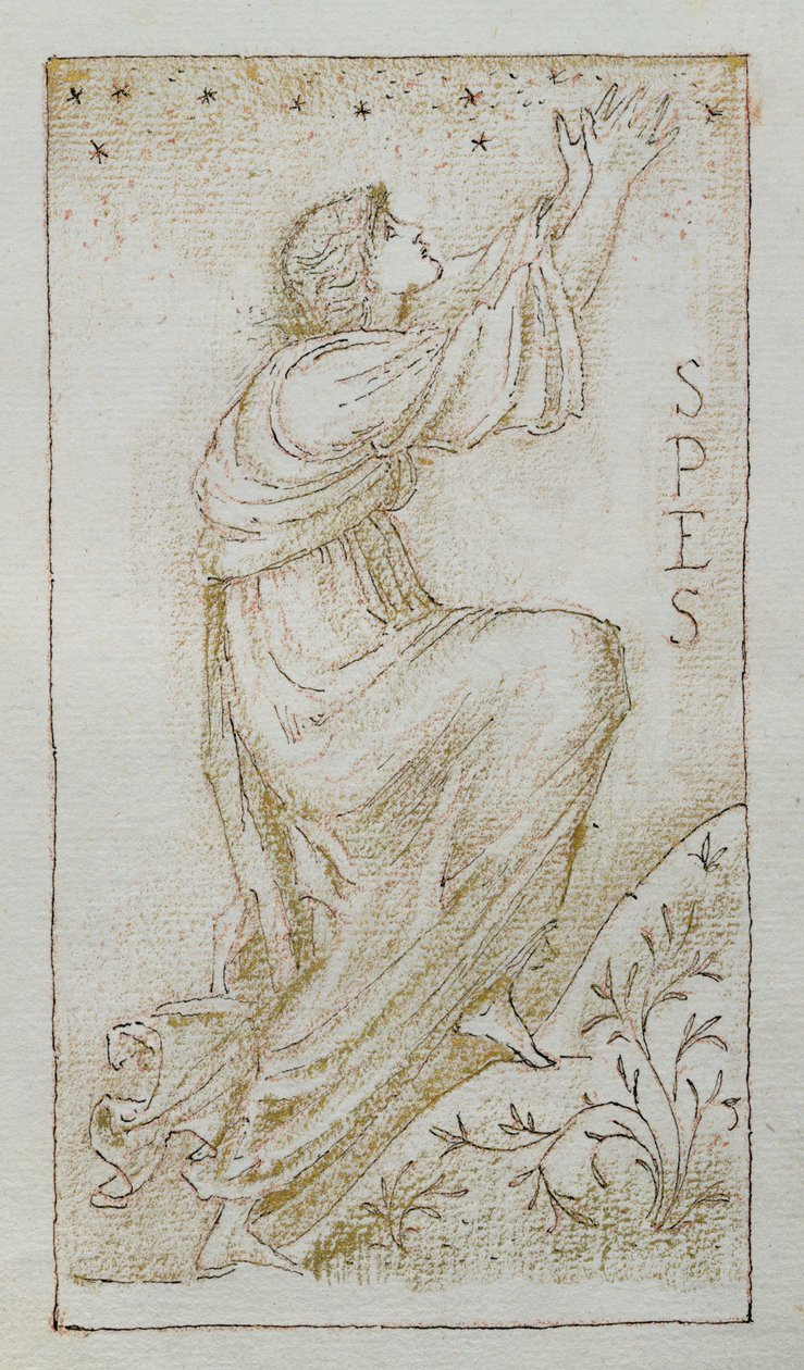 Spes (blæk og guld på papir) af Edward Burne Jones