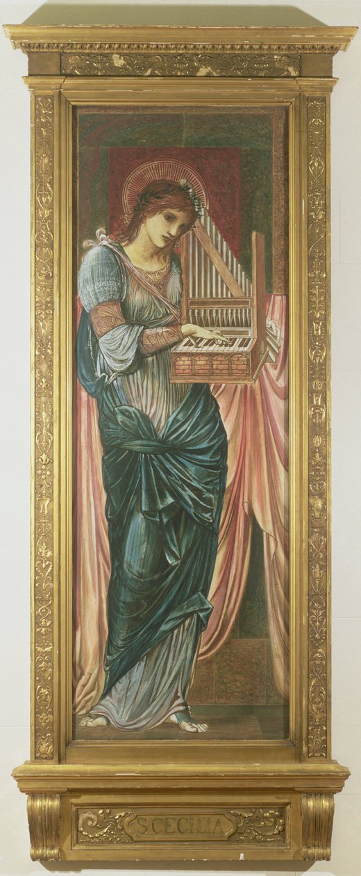 St. Cecilia (tempera på panel) (se også 198348) af Edward Burne Jones
