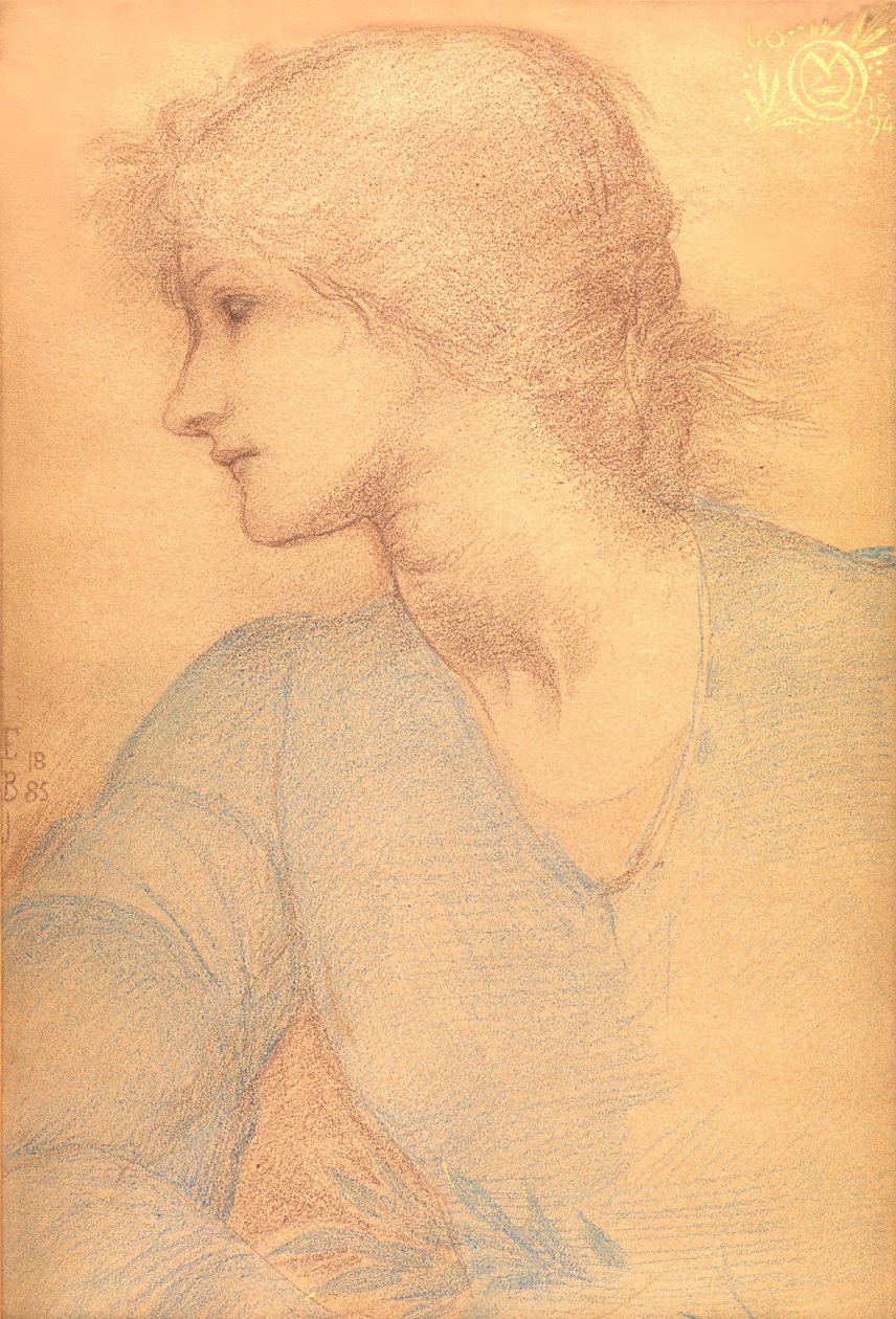 Study in Coloured Chalk, for a Picture, 1885 (kridt på papir) af Edward Burne Jones