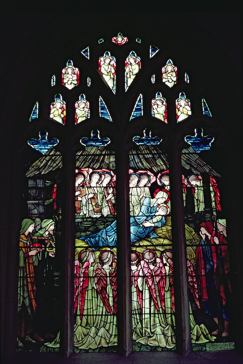 Fødselskirken (farvet glas) af Edward Burne Jones