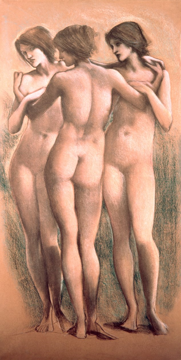 De tre nåder, ca. 1885, (pastel) af Edward Burne Jones