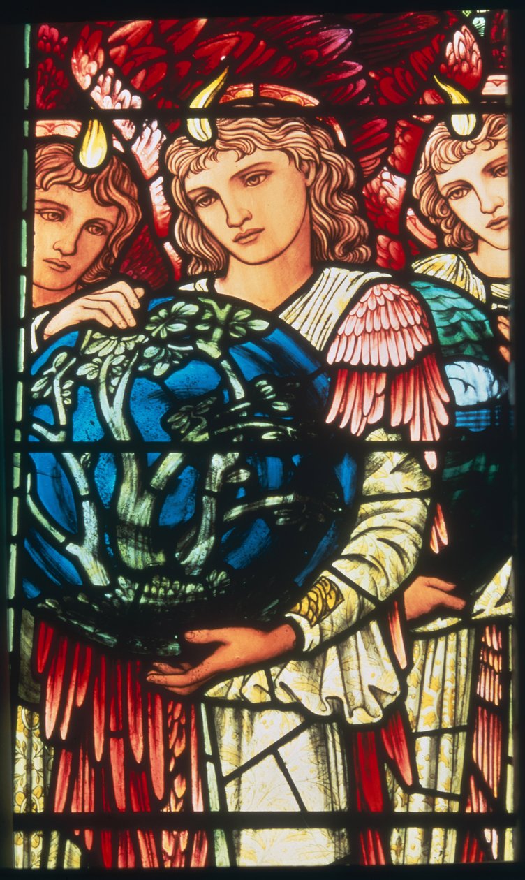 Angels of Creation: The Third Day, ca. 1890 (farvet glas) af Edward Burne Jones