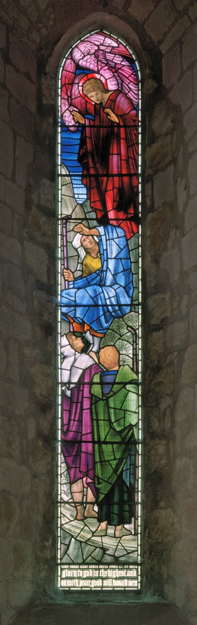 Bebudelse til hyrderne, 1890 af Edward Burne Jones