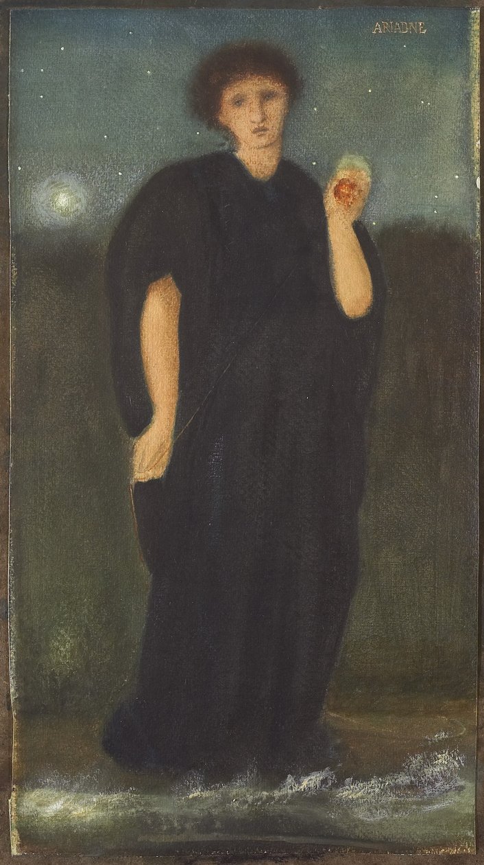 Ariadne, ca. 1867 (wc & gouache med uigennemsigtig hvid, forhøjet med gummi arabisk på vævet papir) af Edward Burne Jones