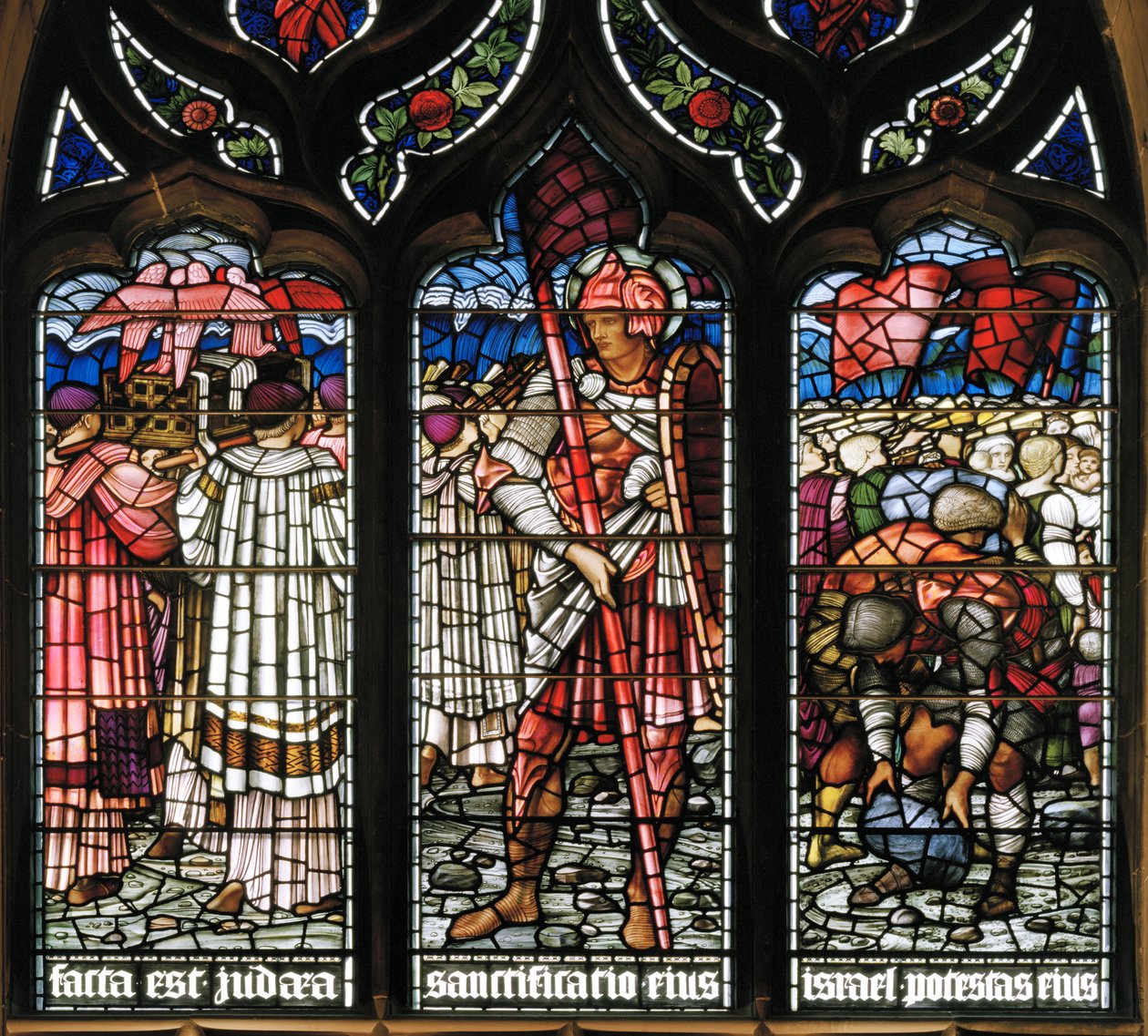 Edinburgh, St Giles Cathedral, Morris & Co., Edward Burne-Jones, Joshua, Krydser Det Røde Hav, 1886, Middelalderridder af Edward Burne Jones