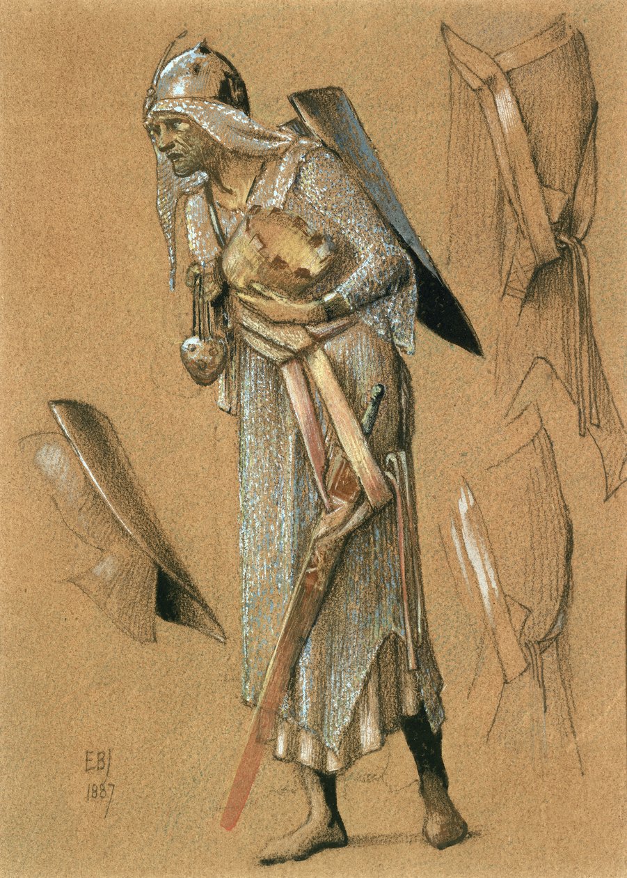 Melchior, 1887 (farvet kridt og guld) af Edward Burne Jones