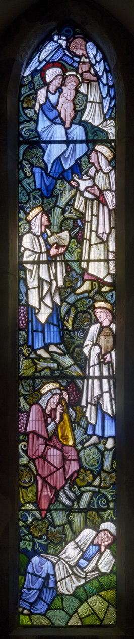 Rottingdean, St. Margaret, Morris & Co., Edward Burne-Jones, Jesses træ, Selvportræt, 1897 af Edward Burne Jones