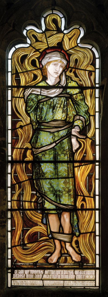 Shadrach, Den brændende ovn, vestvindue, 1870 af Edward Burne Jones