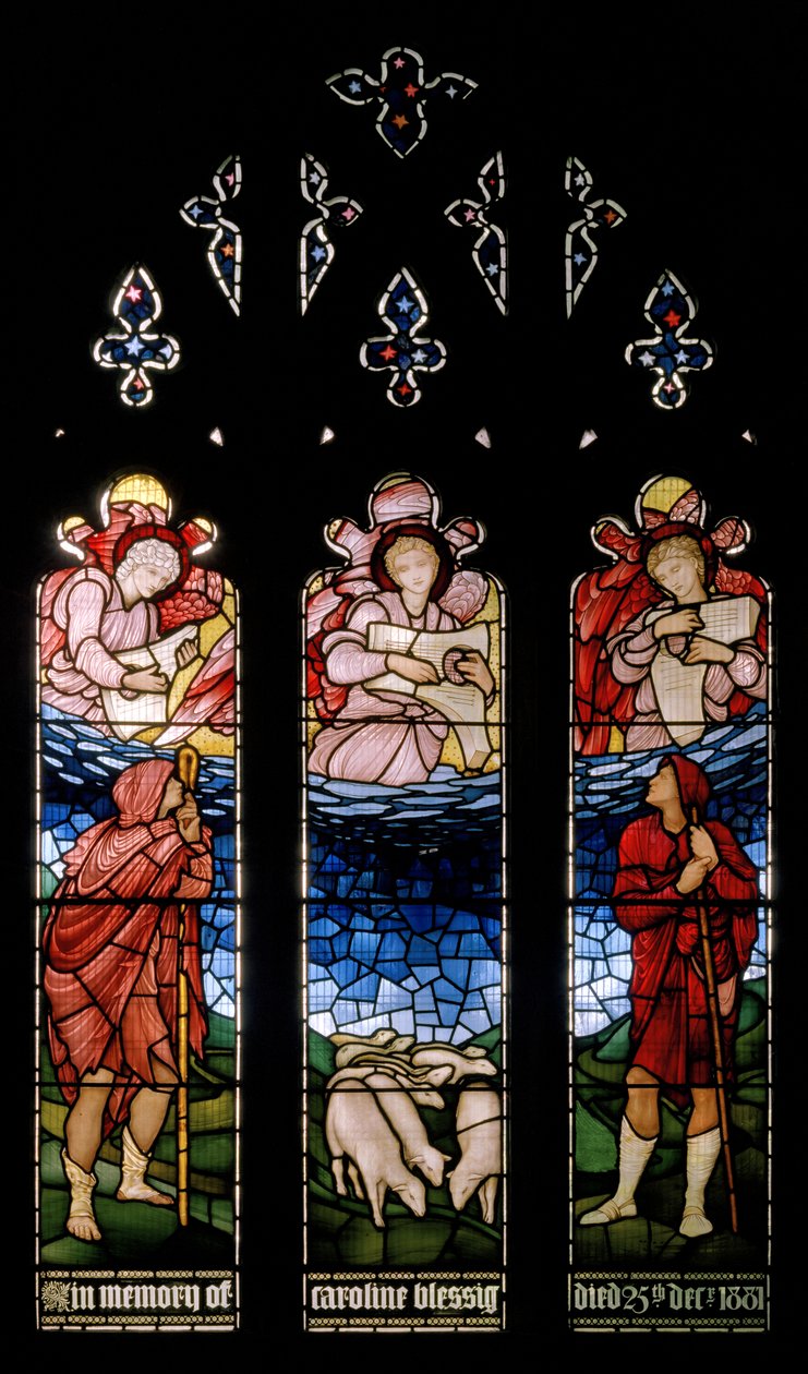 Bebudelsen til hyrderne, 1883 af Edward Burne Jones