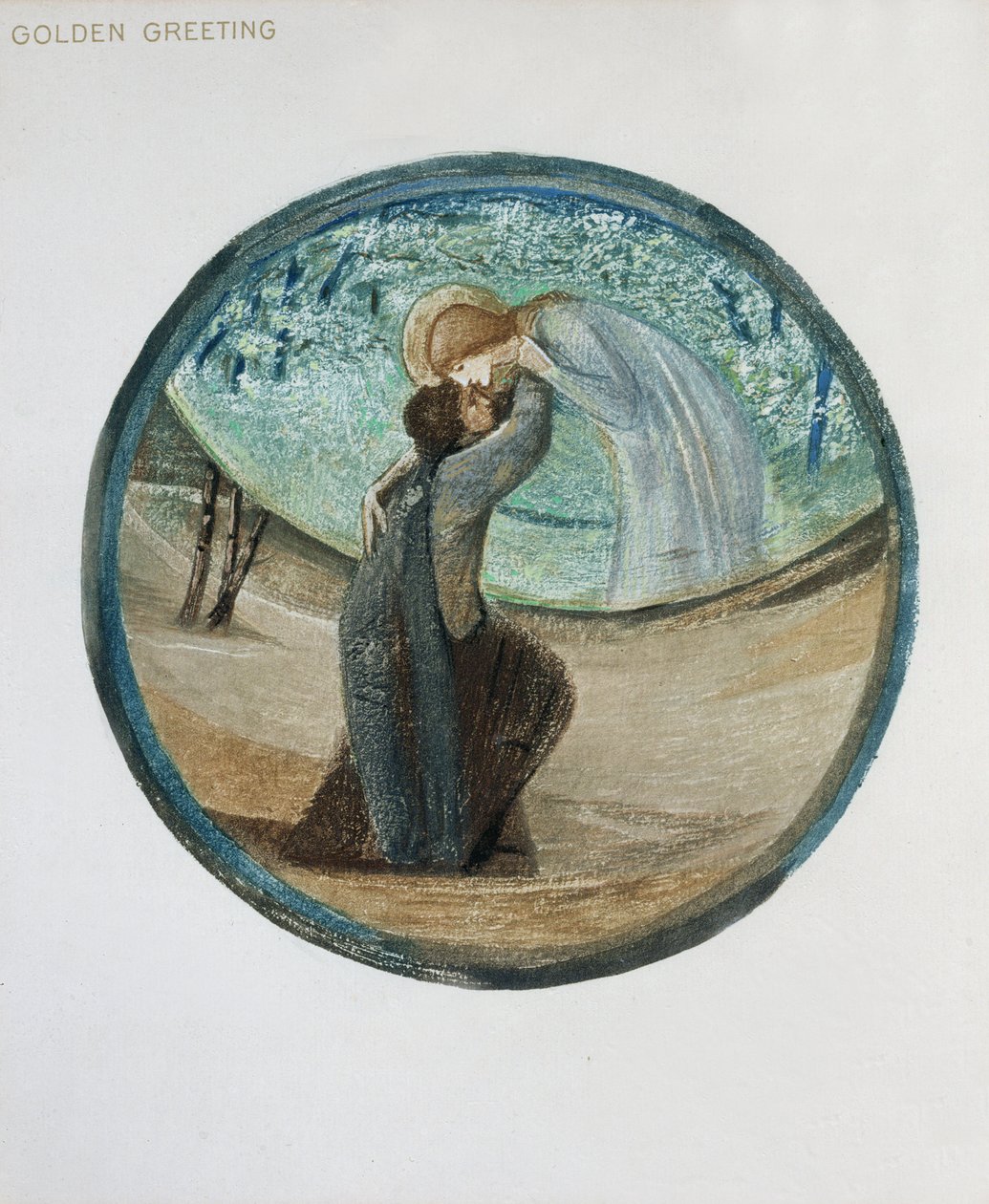 Blomsterbogen: XVII. Golden Greeting, 1905 (litho med gouache på papir) af Edward Burne Jones