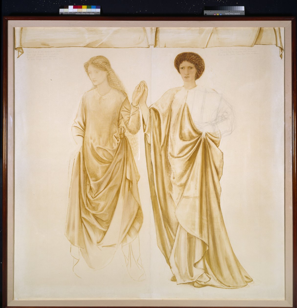 The Two Wives of Jason, før 1872 (akvarel og kropsfarve over sort kridt på papir) af Edward Burne Jones