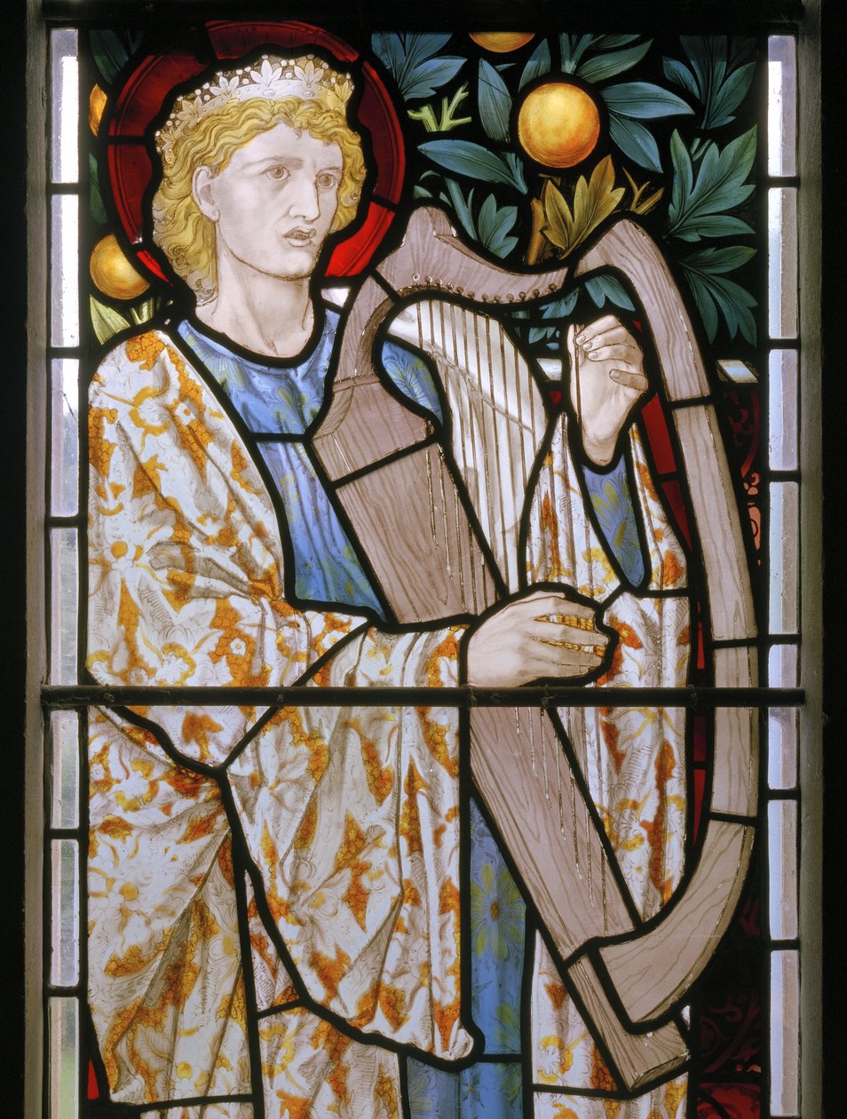 Waterford, St Michael & All Angels, Morris & Co., Edward Burne-Jones, King David Harping, 1872 af Edward Burne Jones