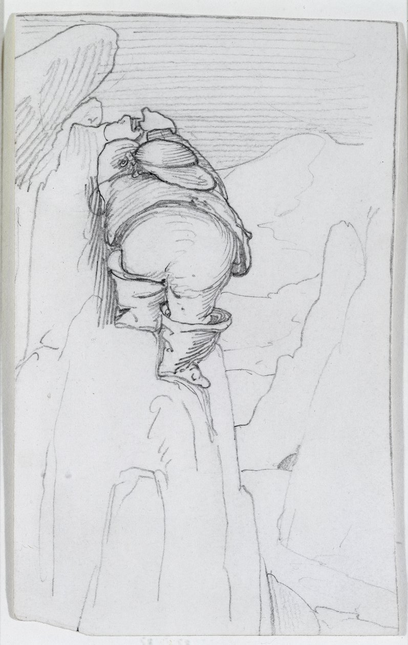 William Morris bestiger et bjerg i Island, ca. 1871 af Edward Burne Jones