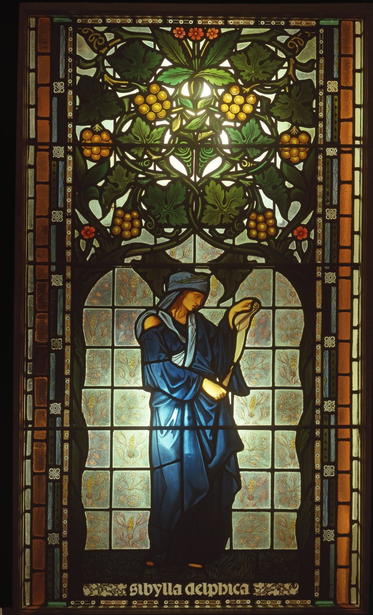 Vindue, der viser Sibylla Delphica (farvet glas) af Edward Burne Jones