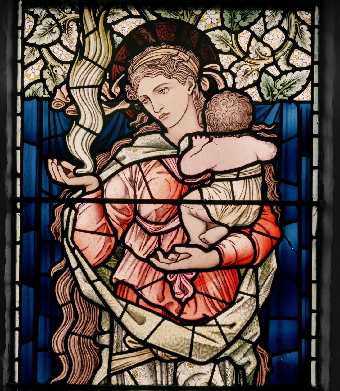 Birmingham, Ward End, St. Margaret, Morris & Co., Edward Burne-Jones, John Henry Dearle (1859-1932), Velgørenhed, detaljer, 1902, Stokes af Edward Coley and Dearle Burne Jones