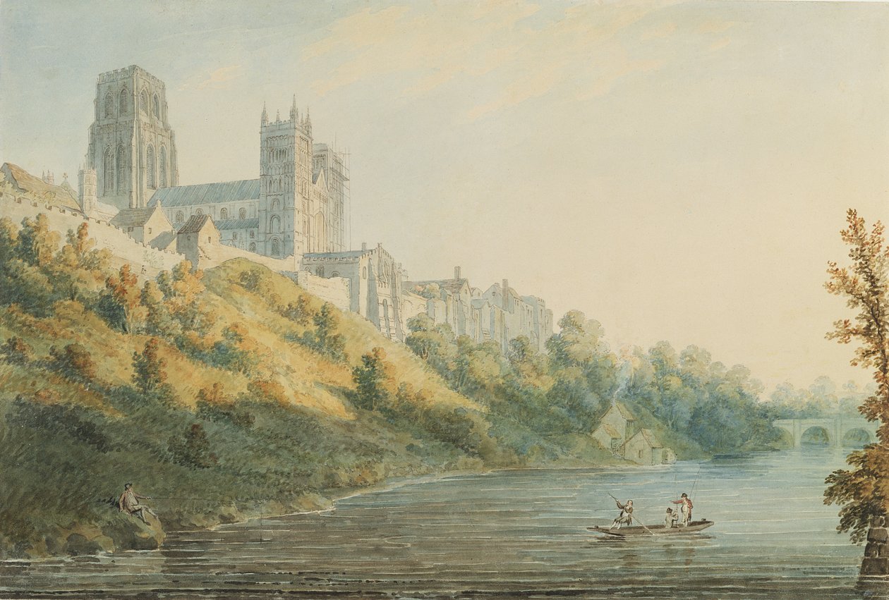 Durham Cathedral (wc, pen og blæk på papir) af Edward Dayes