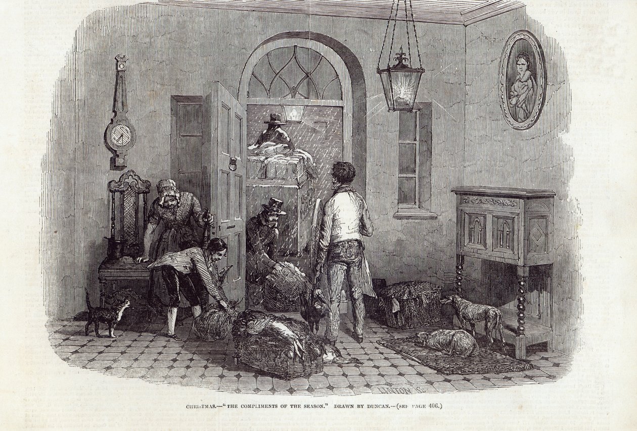 Christmas: The Compliments of the Season, indgraveret af Linton, fra 