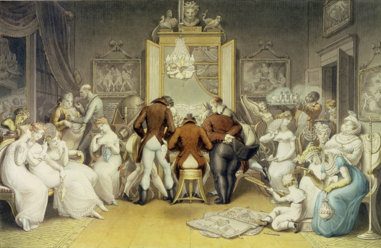 The Triumph of Music, ca. 1820 (wc, pen og blæk over vask på papir) af Edward Francis Burney