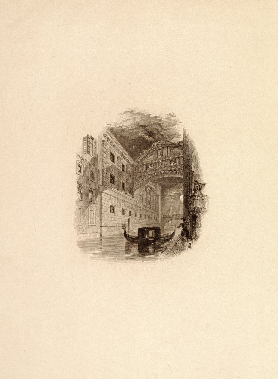 Sukkenes Bro, Venedig, ca. 1832 af Edward Francis Finden