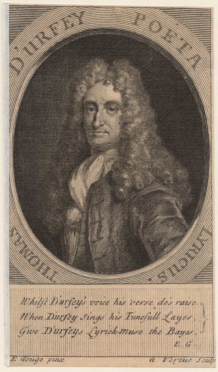 Thomas dUrfey, graveret af George Vertue (1683-1756), 1732 af Edward Gouge