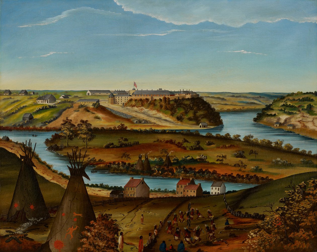 Udsigt over Fort Snelling, ca. 1850 af Edward K. Thomas