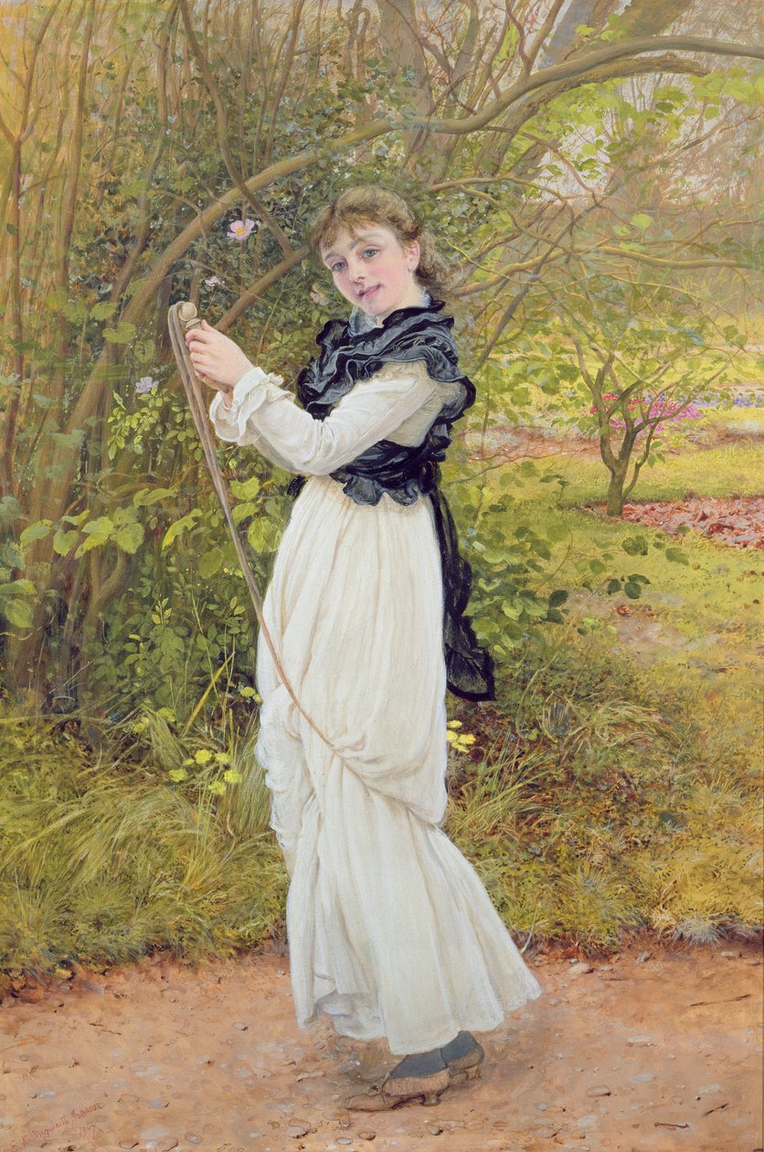 Skipping, portræt af kunstnerens datter, Barbara, 1877 af Edward Killingworth Johnson