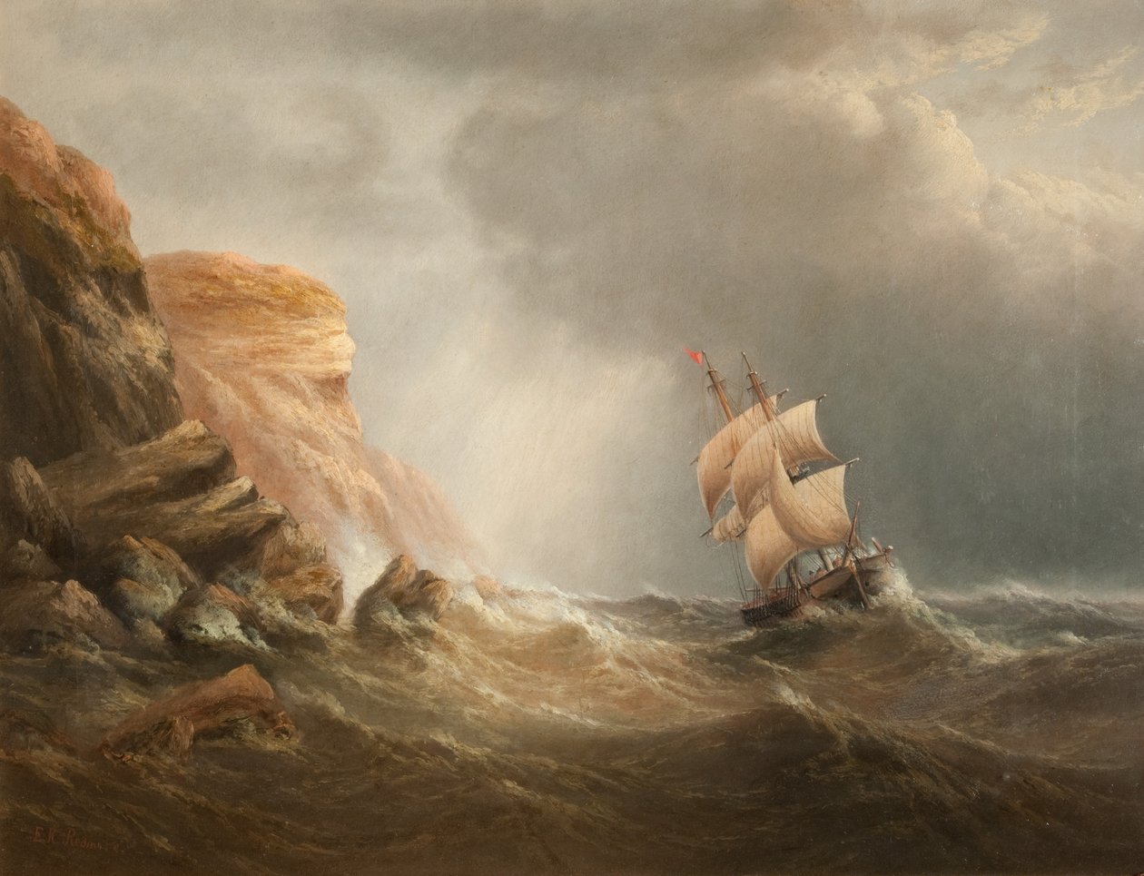 Rocky Coastal Scene af Edward King Redmore