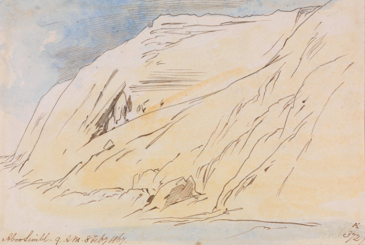 Abu Simbel, 9-00, 8. februar 1867 (372A) af Edward Lear