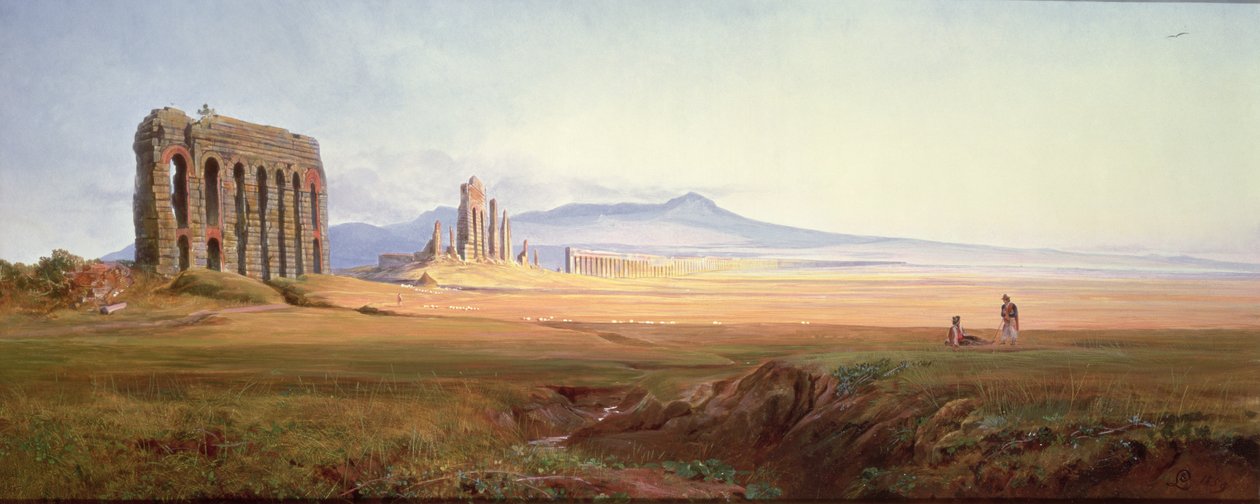 Akvædukten af Nero, Rom af Edward Lear