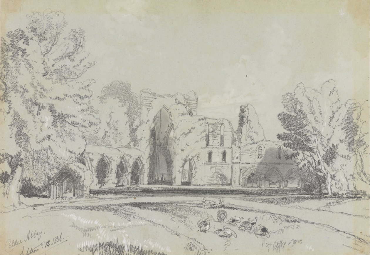 Calder Abbey, 12. september 1836 af Edward Lear
