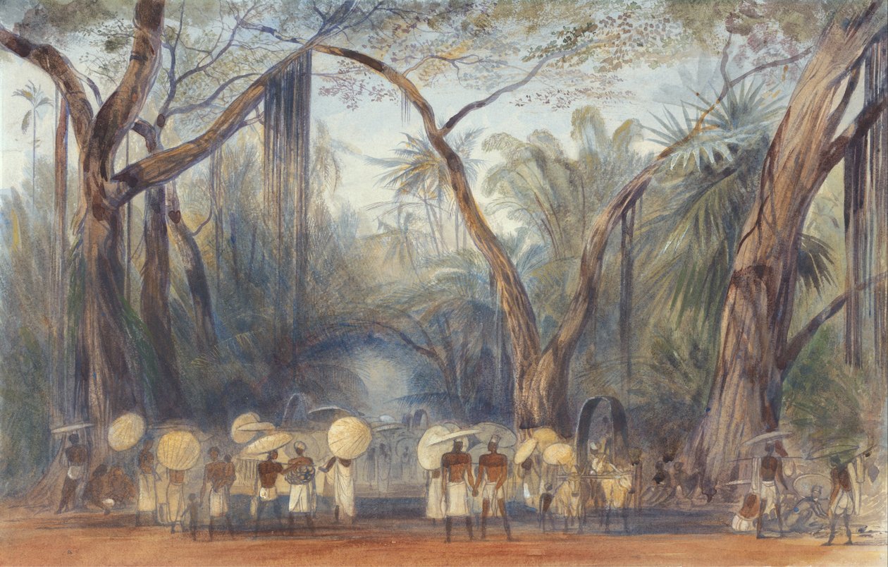 Coolies på vejen nær Kalicut, Malabar af Edward Lear