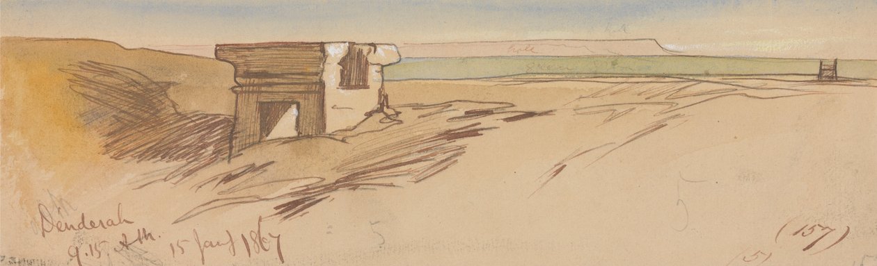 Dendera, kl. 9-15, 15. januar 1867 (157) af Edward Lear