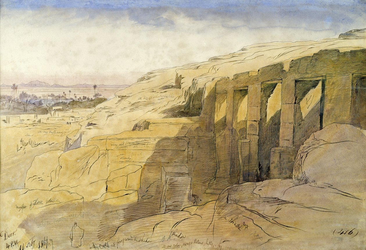 Derr, Egypten, 1867 af Edward Lear