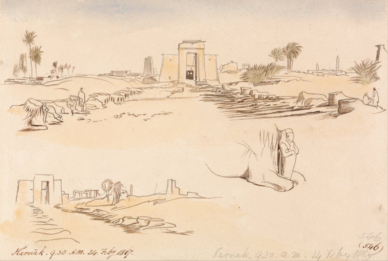 Karnak, 9-30 am, 24. februar 1867 (546) af Edward Lear