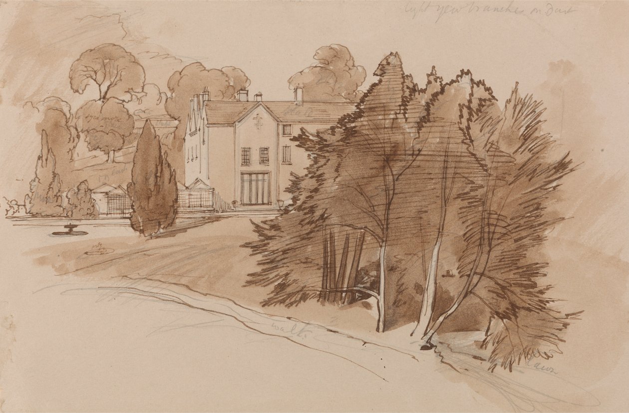 Herregård (Knowsley Lane) af Edward Lear