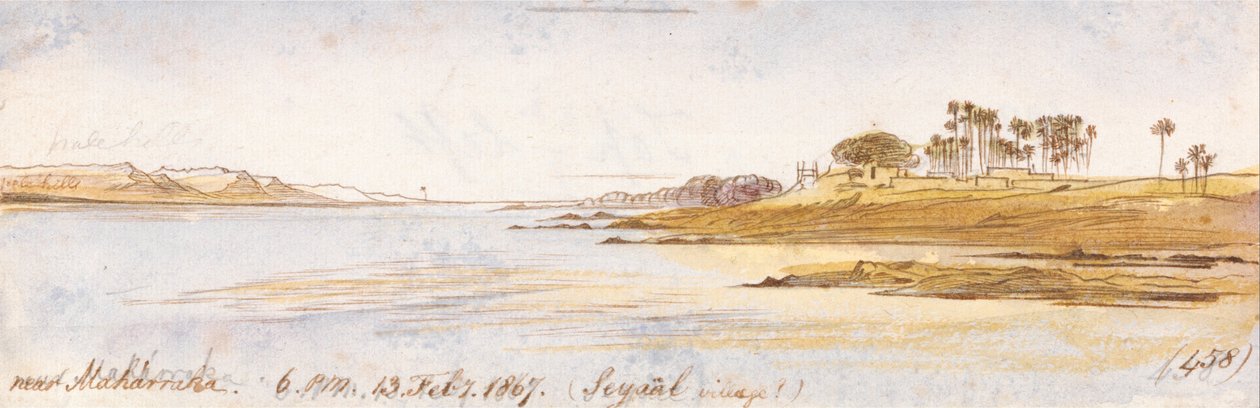 I nærheden af Maharraka, kl. 18.00 om eftermiddagen, 13. februar 1867 (458) af Edward Lear