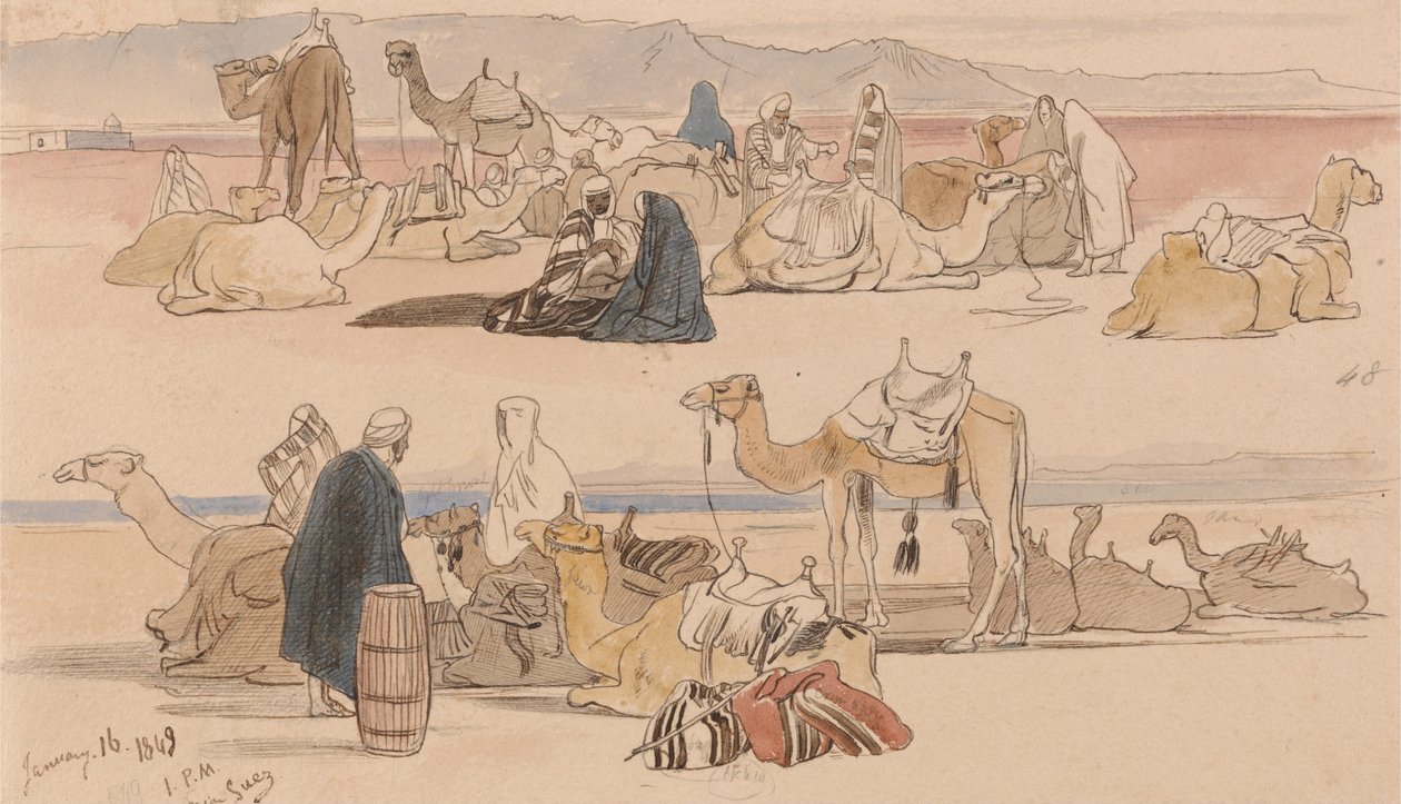 I nærheden af Suez, kl. 13, 16. januar 1849 (48) af Edward Lear