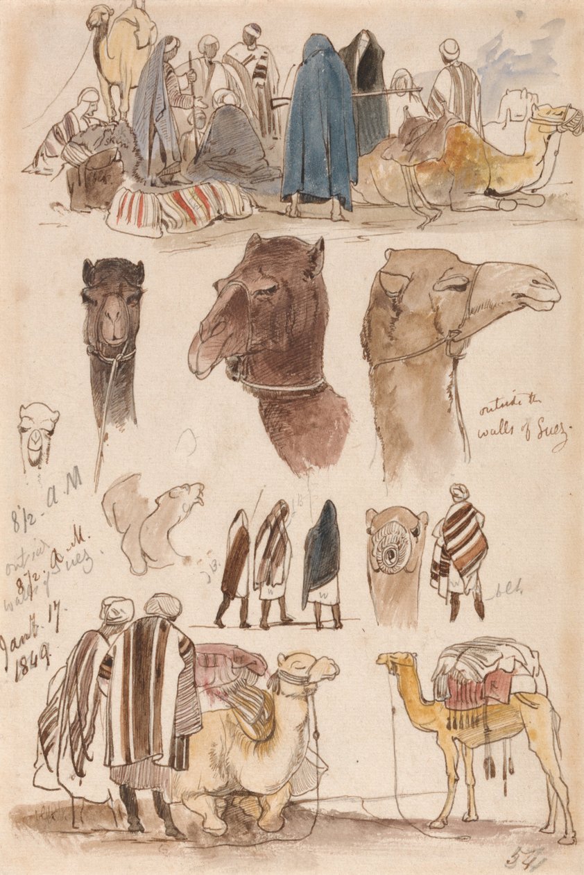 Uden for Suez-murene, 8-30, 17. januar 1849 (54) af Edward Lear