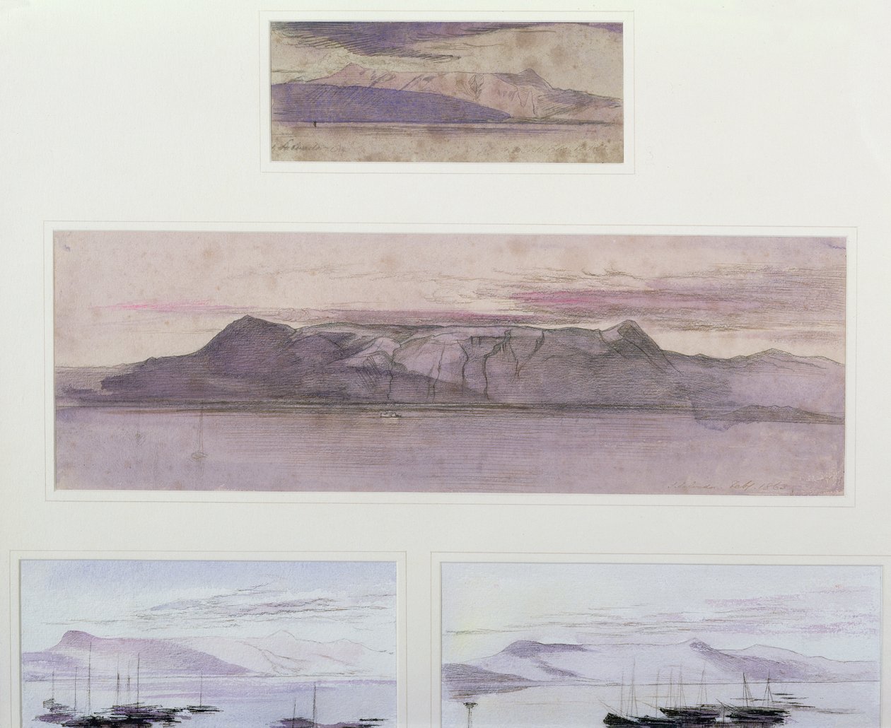 S. Salvador, Korfu, 1862 (pen, blæk og vask) af Edward Lear